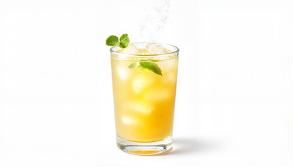 Fototapeta premium Refreshing Caipirinha cocktail with ice and mint, summer delight