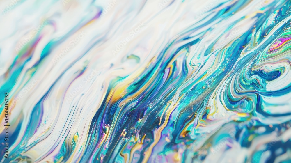 Aufkleber colorful abstract waves with iridescent swirls and fluid patterns