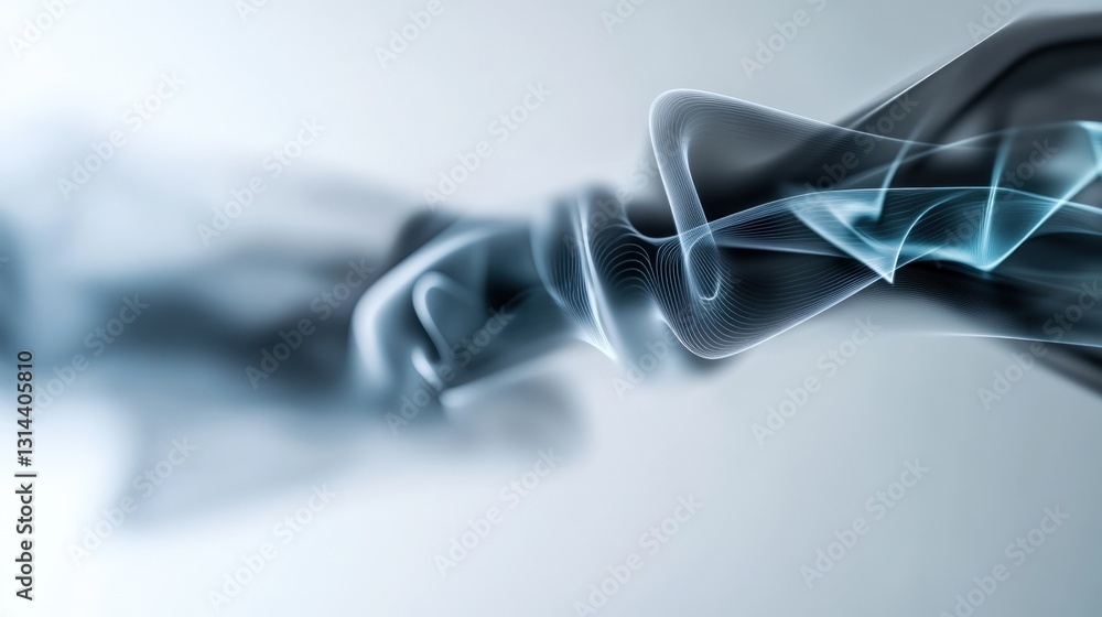 Poster dynamic flow of smoke patterns abstract art digital illustration minimalist environment close-up vie