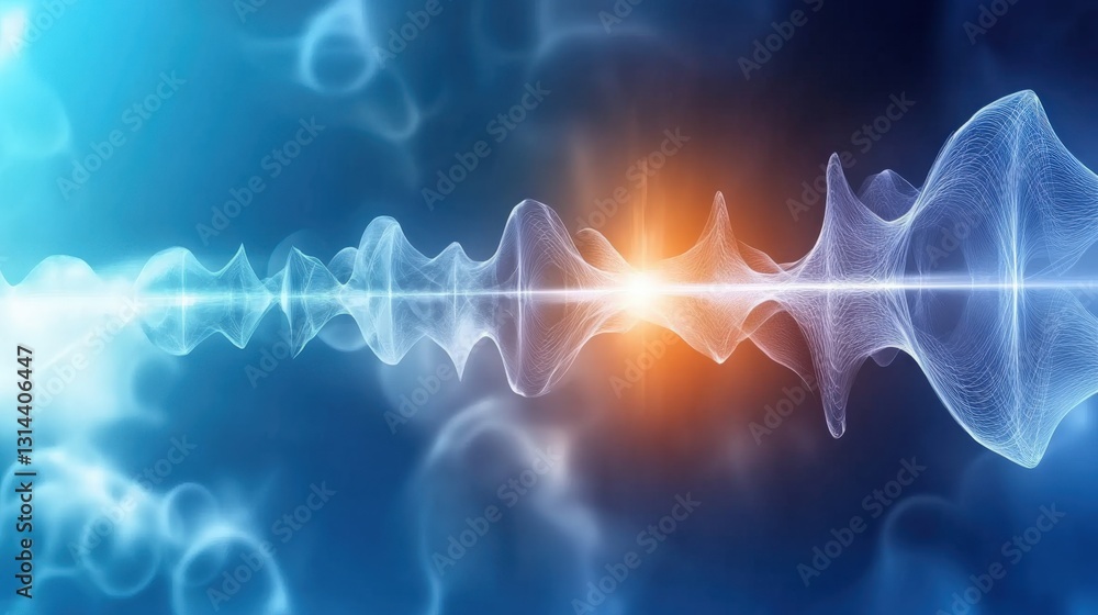 Aufkleber sound waves visualization digital platform abstract art high-tech environment macro viewpoint resona