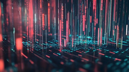 Dynamic Financial Data Visualization with Candlestick Charts and Futuristic Grid Pattern
