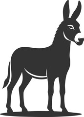 Fototapeta premium Donkey standing tall with ears forward vector silhouette animal design