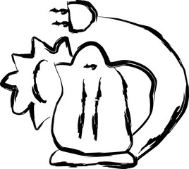home apliance icon in doodle style