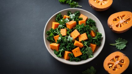 Greens Galore: Kale, Sweet Potatoes, and Butternut Squash Salad Bowl