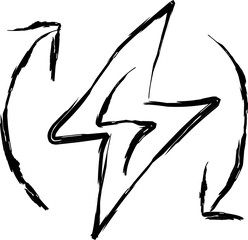 renewable energy icon in doodle style