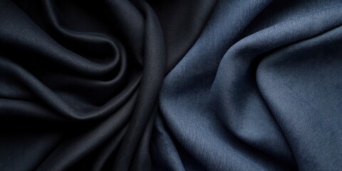 Fototapeta premium Exploring the intricate textures of deep blue denim fabric under soft light Generative AI