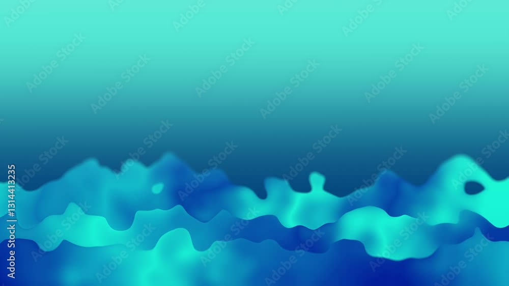Wall mural turquoise ocean waves - 4k underwater motion graphics loop on light gradient