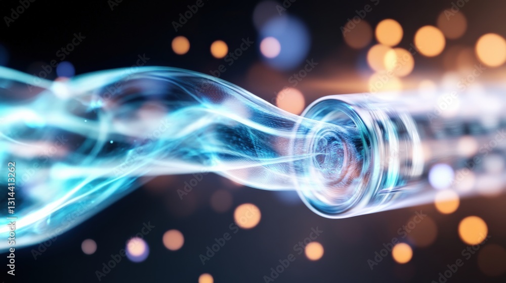 Poster innovative fluid dynamics visualization abstract setting digital art high-tech environment close-up 
