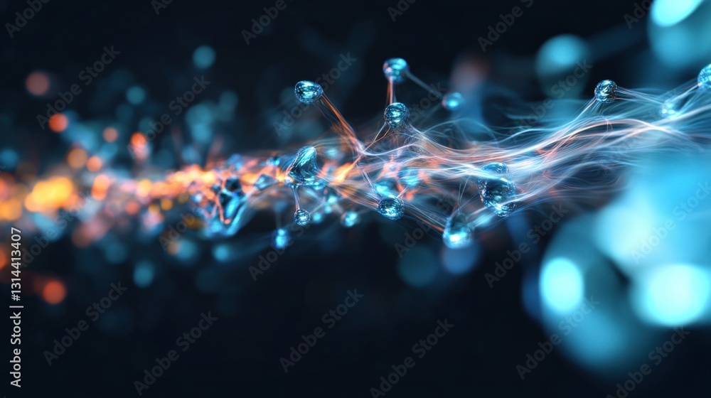 Aufkleber dynamic molecular interaction visualization science lab digital art abstract environment close-up vi