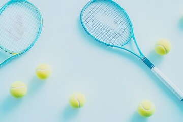 Stylish Tennis Rackets and Balls