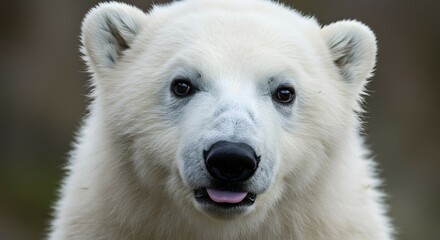 Majestic Polar Bear Close-Up With Curious Expression in Arctic Wilderness.