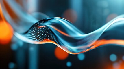 Dynamic flow of data waves in a futuristic digital environment abstract visualization technology conceptual art
