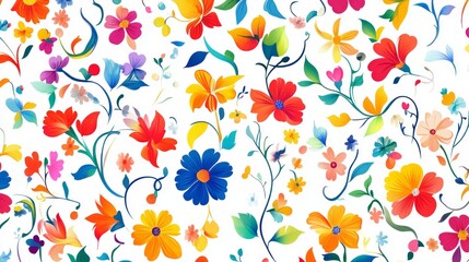 Obraz premium NatureFlorals Seamless Pattern Scene Floral Shapes