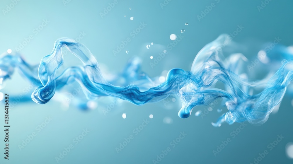 Poster flowing water motion abstract visualization digital art fluid dynamics close-up serenity and motion 