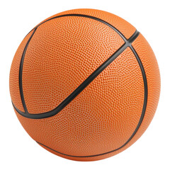 Fototapeta premium A detailed basketball featuring a textured surface and black lines, prominently showcasing its orange color.