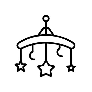 recommend clip art: Outline icon of a baby crib