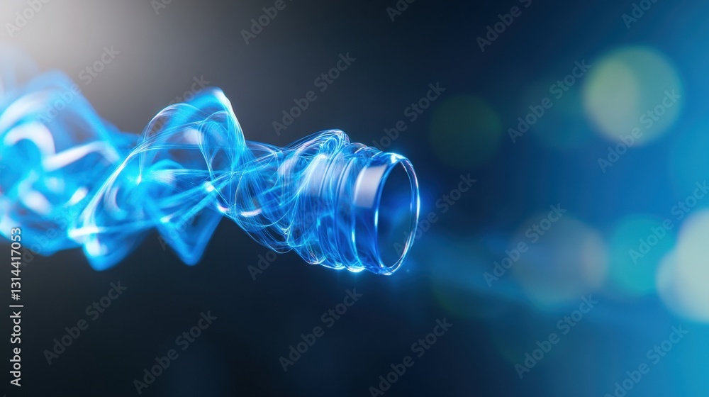 Poster dynamic flow of plastic bottle design in modern digital art abstract environment graphic viewpoint c