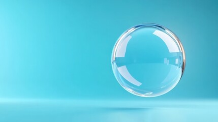 Floating water droplet underwater macro photography tranquil environment close-up view concept of purity