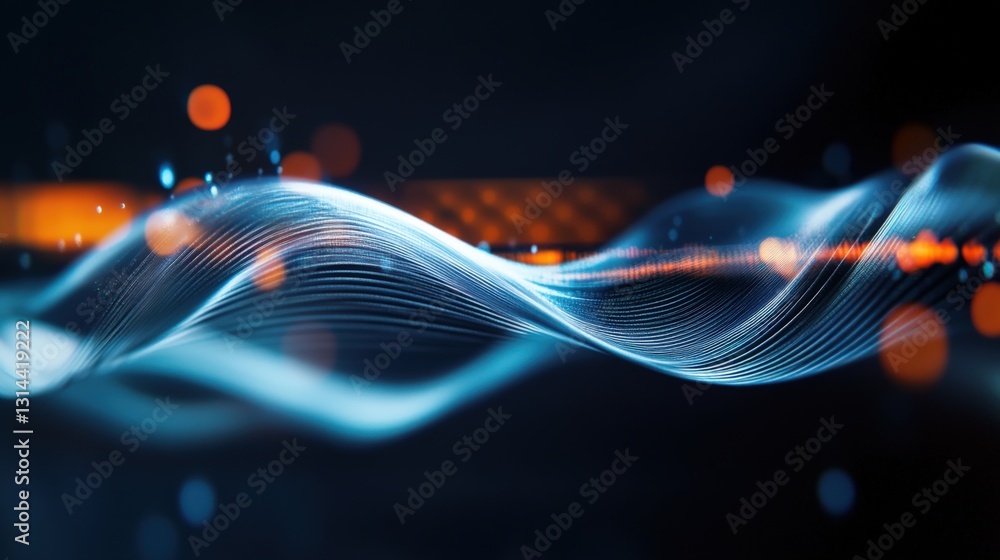 Aufkleber dynamic fluid waves in abstract visuals digital environment graphic design tech aesthetics close-up 
