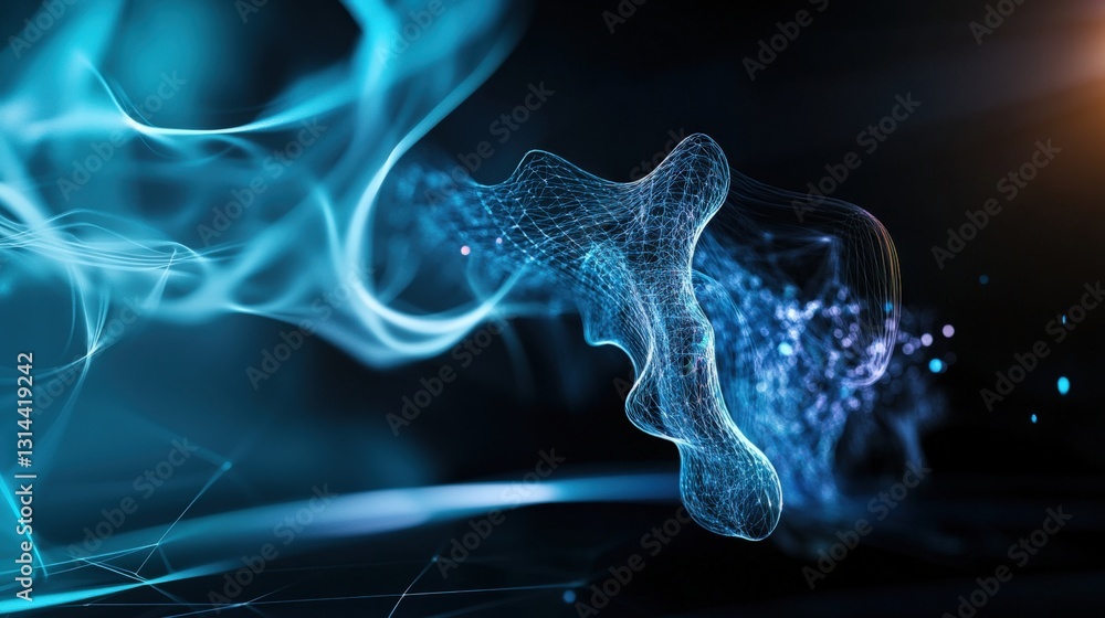 Poster dynamic abstract visuals digital space 3d animation futuristic environment close-up perspective art 