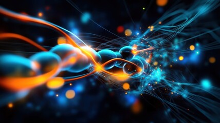 Dynamic light patterns abstract visuals digital art virtual space close-up energy flow and connectivity