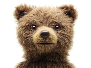 Fototapeta premium Closeup of Soft and Cozy Classic Teddy Bear on White Background