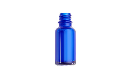 Blue glass jars without logos for mocaps of medicines, vitamins, cosmetics