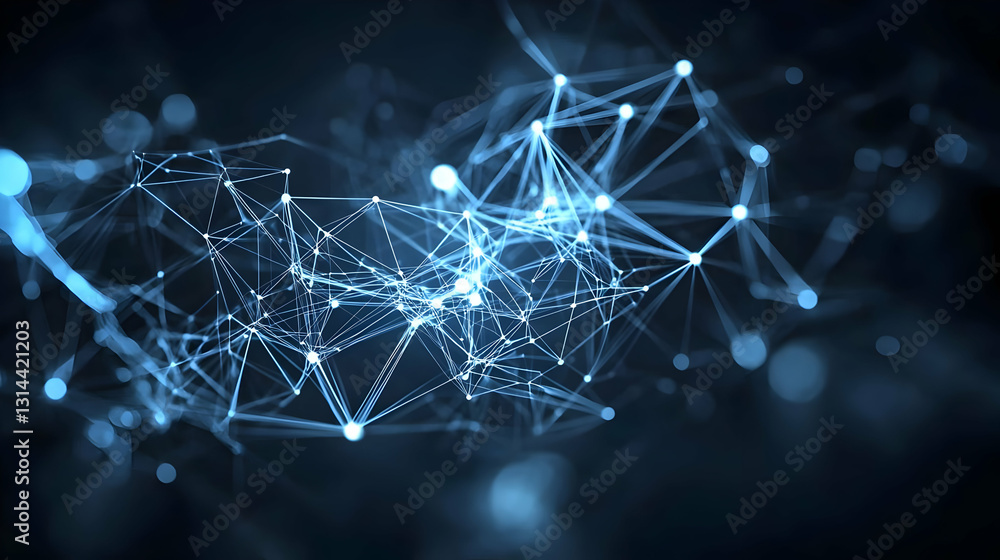 Poster blue plexus network on dark background