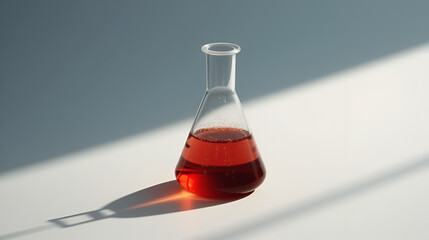 Conical flask, long shadow