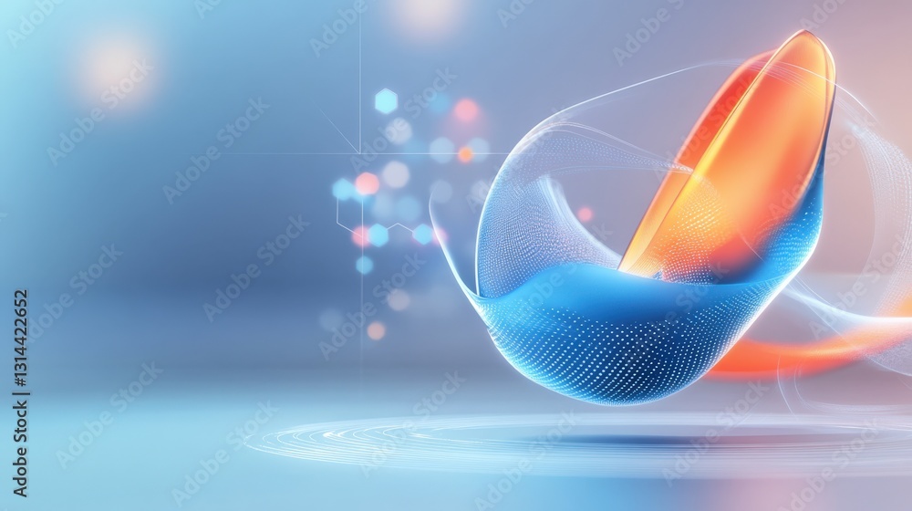 Poster dynamic abstract design featuring fluid shapes and colors digital graphic artwork modern studio envi