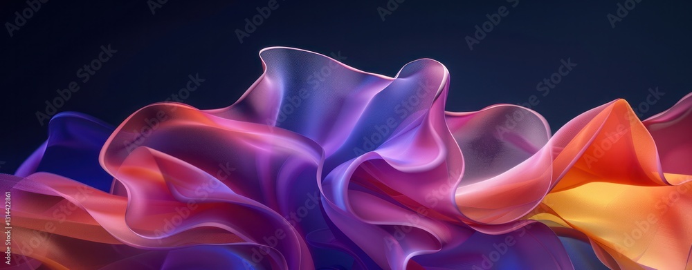 Poster organic sculpture with smooth curves and flowing forms resembling the shape of an abstract tulip on 