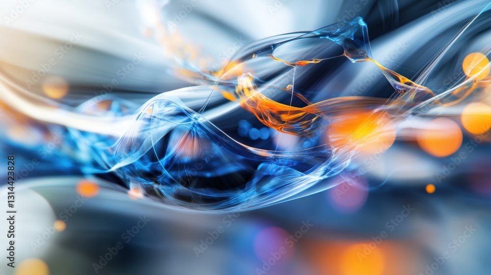 Aufkleber dynamic abstract flow of light and color digital art environment visual composition contemporary sty