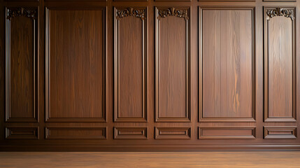Classic Brown Wood Panel Wall and Floor Background