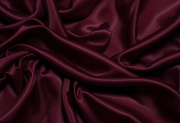 Luxurious red satin fabric with smooth and shiny texture