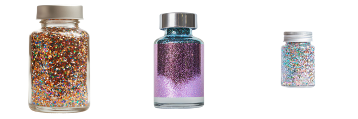 A tightly cork-sealed Jar Of Colorful Glitter is filled to capacity with a kaleidoscope of vibrant, multi-colored glitter particles, perfectly suited for a wide range of craft and decorative