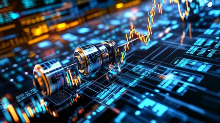 Futuristic Data Stream, Tech Stock Market - Futuristic technology