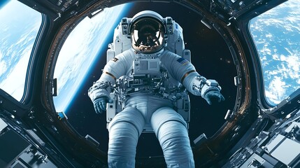 Astronaut Spacewalk Earth View - Space Exploration