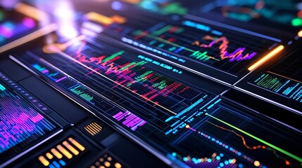 Obraz premium Futuristic Stock Market Data Interface - Futuristic technology