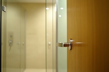 Modern Bathroom Door with Sleek Handle