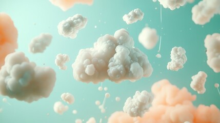 Abstract Colorful Clouds in a Dreamy Sky with Soft Focus and Delicate Light Effects
