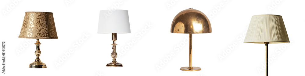 Poster With its vintage design and fabric shade, this elegant table lamp brings a sense of refinement to any space, isolated on a transparent background and available in png format