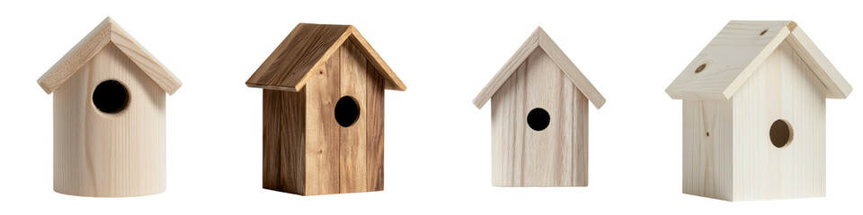 A Simple Yet Elegant Wooden Birdhouse With A Classic Design, Perfect For Adding Functionality To Any Outdoor Space, Including Gardens And Yards, Isolated On Transparent Background As A PNG