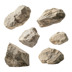 Fototapeta premium A collection of various shaped rocks showcasing natural textures and colors.