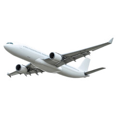 Obraz premium White Commercial Airplane Taking Off Against Clear Blue Sky