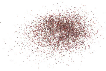 Red poppy seeds scattered, isolated on white background, clipping path	