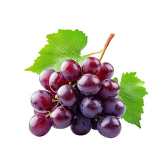 Fototapeta premium Fresh and juicy red grapes with green leaves