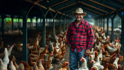 Ag Day - National Agriculture Day at Farm with a Smiling Worker, space for text