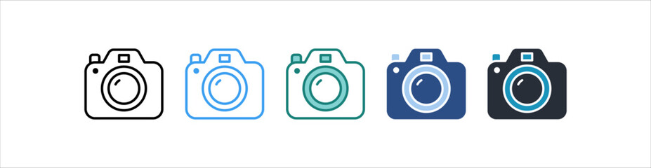 Camera Icon Set Multiple Style Collection 