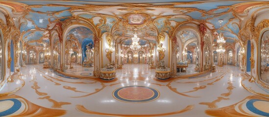 Opulent Palace Hall 360?; Rococo Interior;  Virtual Tour