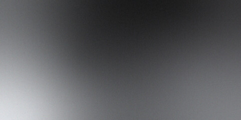 Abstract Background of Black and White Grainy Gradient, Poster header cover backdrop design, Dark grainy banner background white teal black color gradient, shine bright light and glow template.